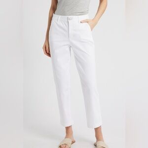 Wit & Wisdom Skyrise Slim Straight Leg Twill Pant White Size 6 NWT